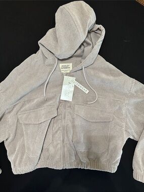 Ashley By 26 International Light Lavender Corduroy Hooded Jacket